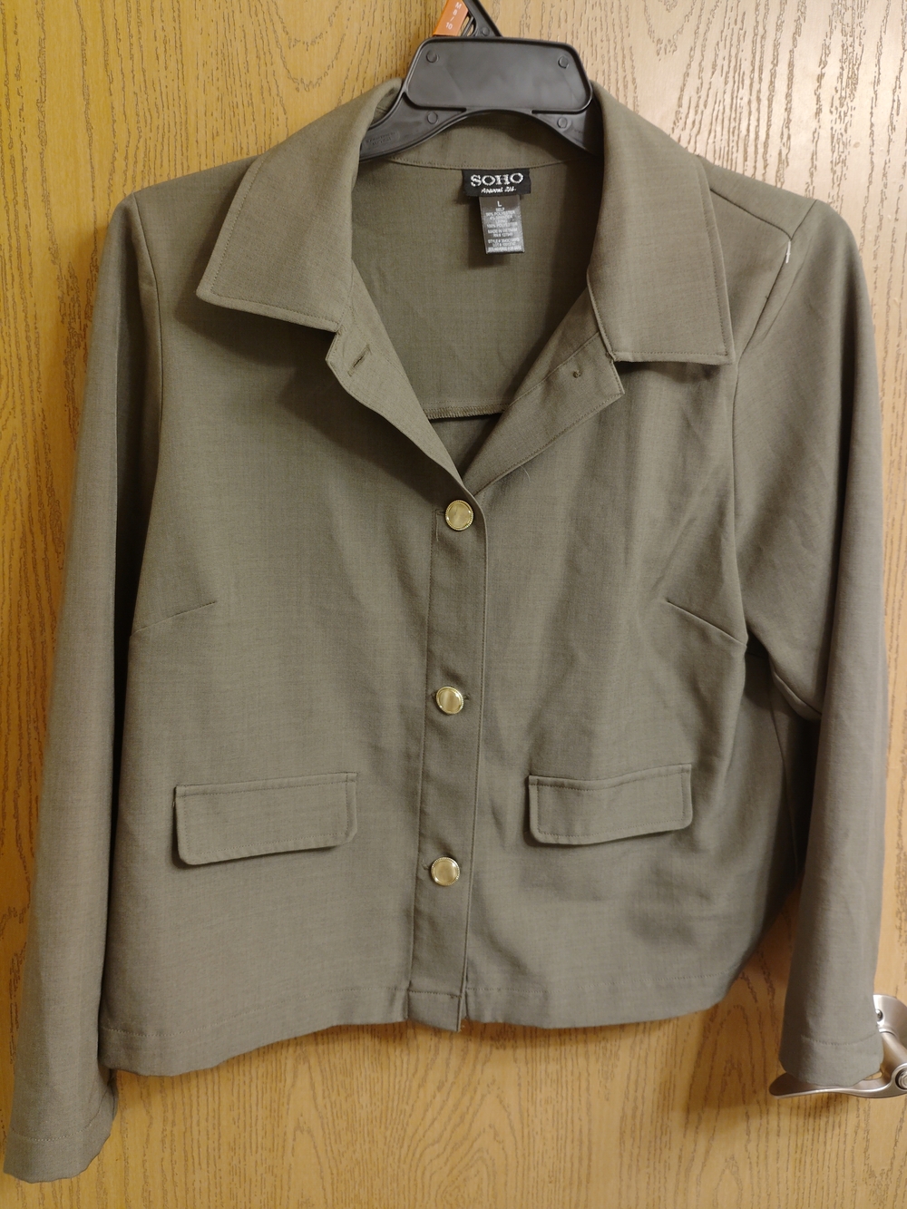 Soho Olive Green Button-Front Blazer